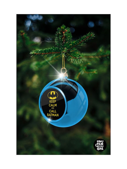 Keep Calm & Call Batman Christmas Plastic Ball Ornament Blue 8cm