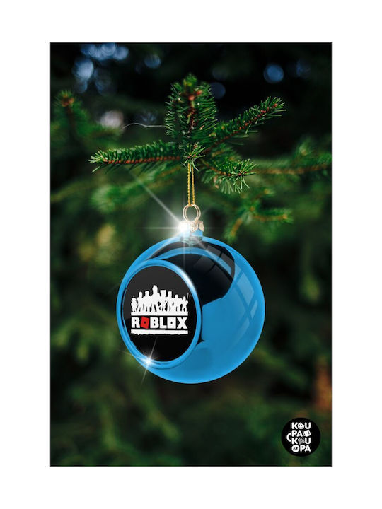 Roblox Team Christmas Plastic Ball Ornament Blue 8cm