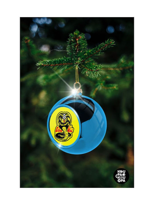 Cobra Kai Weihnachtshänger Kugel Ornament Plastik Blau 8cm