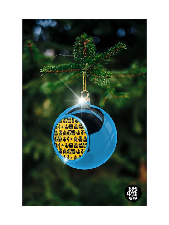 Star Wars Pattern Weihnachtshänger Kugel Ornament Plastik Blau 8cm