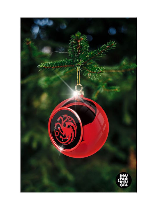 Got Weihnachtshänger Kugel Ornament Plastik Rot 8cm