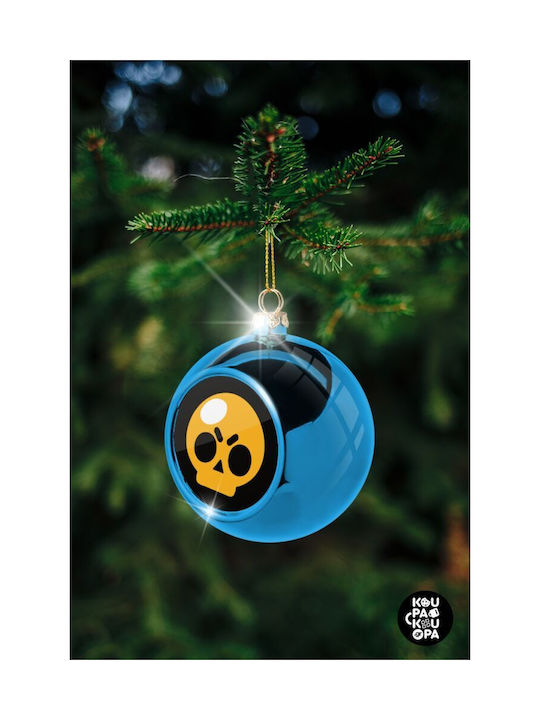 Brawl Stars Skull Weihnachtshänger Kugel Ornament Plastik Blau 8cm