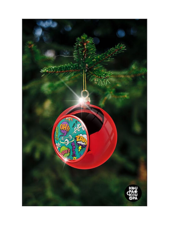 Weihnachtshänger Kugel Ornament Plastik Rot 8cm