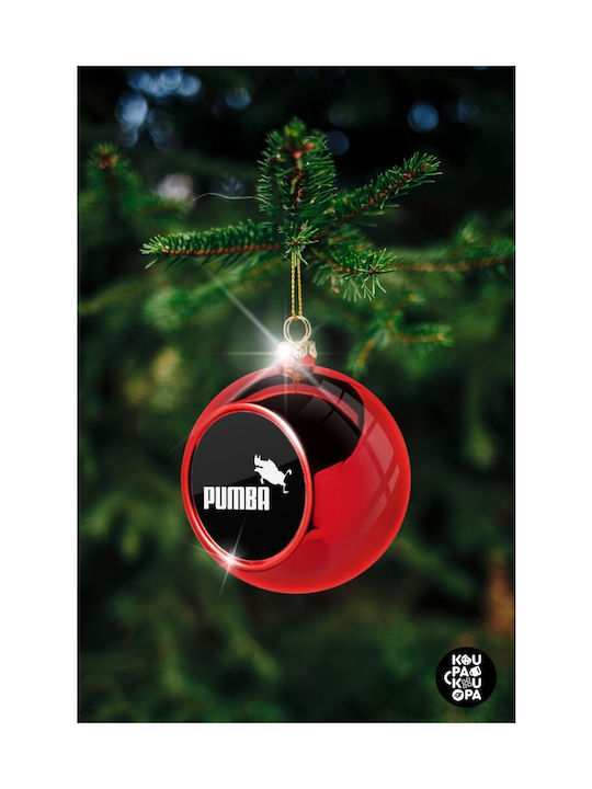 Christmas Plastic Ball Ornament Red 8cm