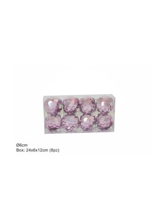 Due esse Christmas Ball Ornament Pink 8pcs