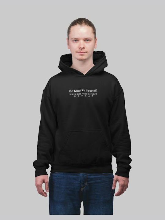 TKT Be Kind To Yourself Men's Sweatshirt with Hood and Pockets White