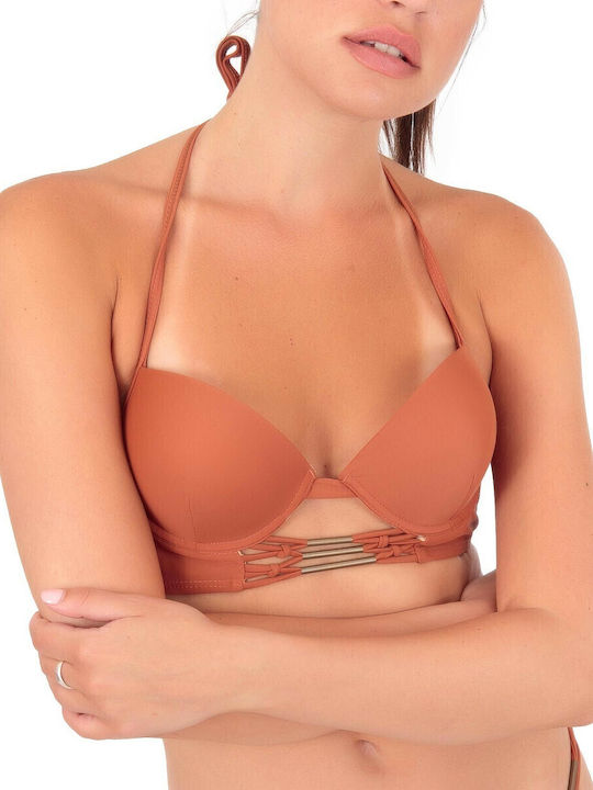 Bikini Set Bra & Slip Bottom Brown