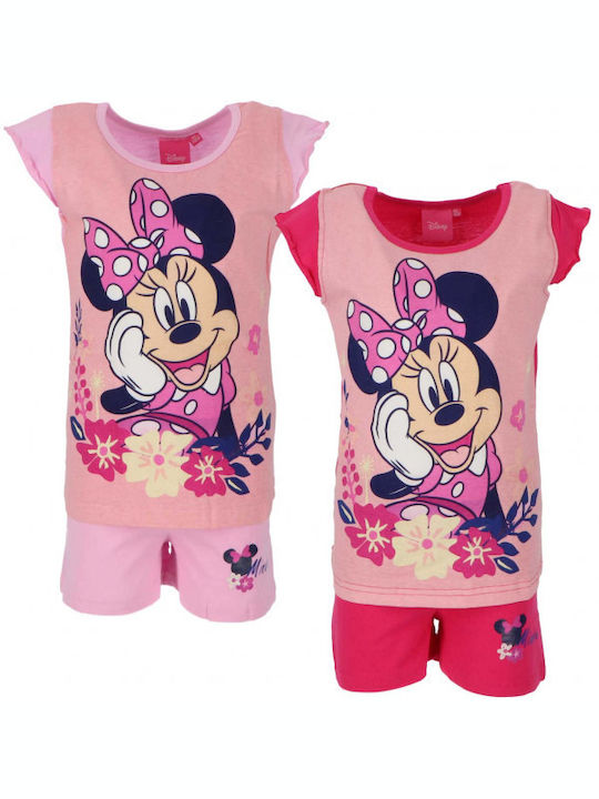 Minnie Mouse Παιδική Πιτζάμα Καλοκαιρινή Ροζ Minnie Mouse Παιδική Πιτζάμα Καλοκαιρινή Ροζ