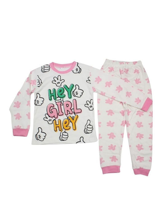 Supermini Pijama pentru copii De iarnă De bumbac Roz Hey