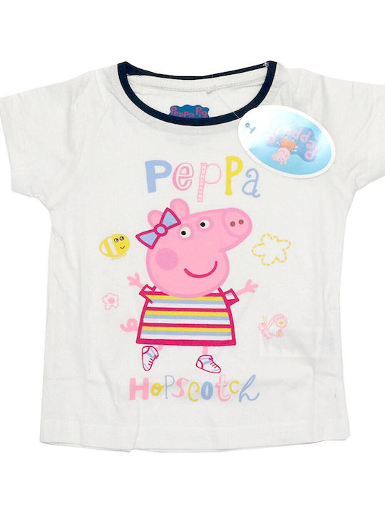Peppa Pig Kinder Schlafanzug Sommerlich Weiß