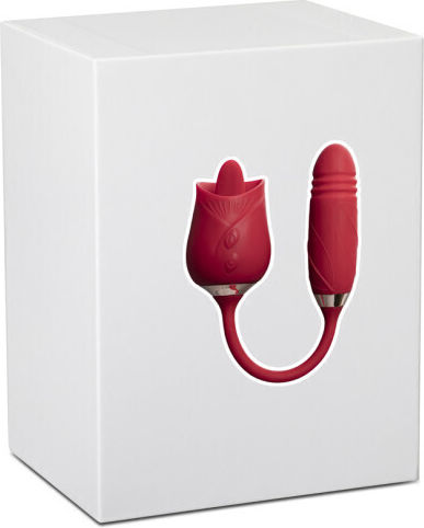 Rose Silicone Clitoral Stimulator Vibrating Tongue Classic Vibrator 38cm Pink
