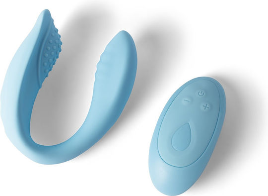 Natural Glow Δονητής για Ζευγάρια με Remote Control 20.3cm Γαλάζιος