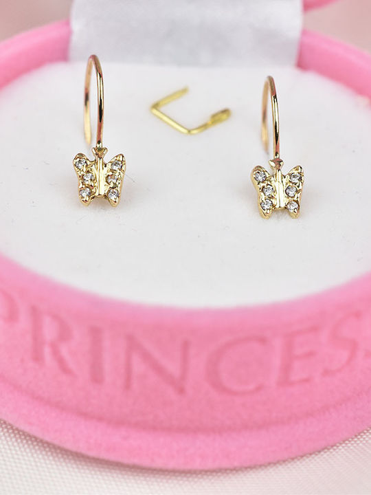 Goldjewels Kids Earrings Pendants Butterflies from Gold 9K