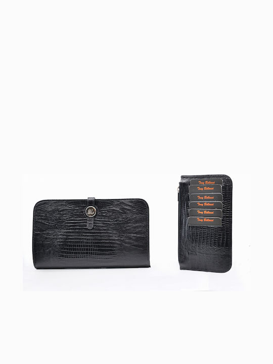 Large Leather Women's Wallet Classic Black