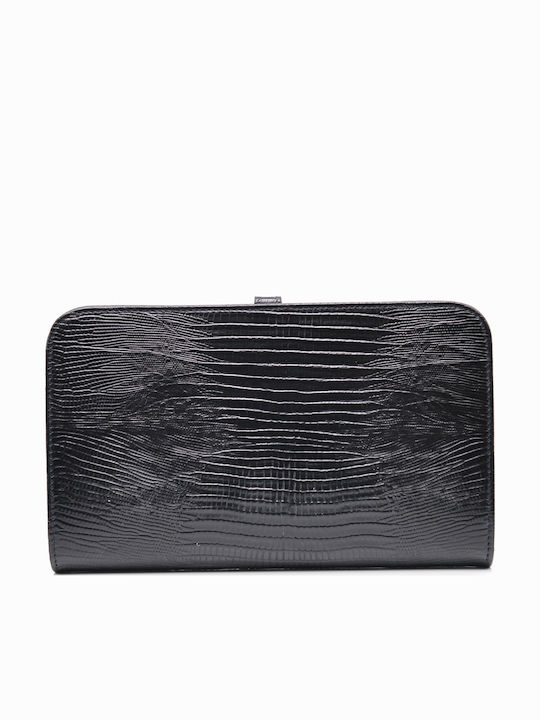 Large Leather Women's Wallet Classic Black