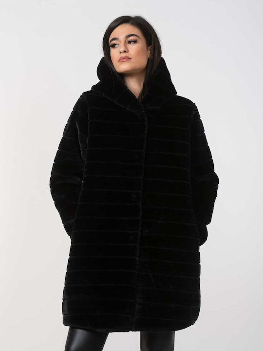 Boutique Women's Long Fur Black