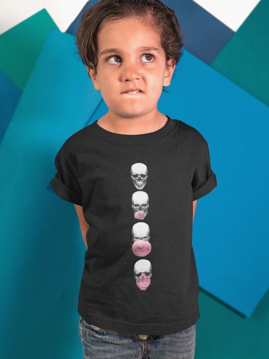 Детска тениска Фуксия Skull Bubble