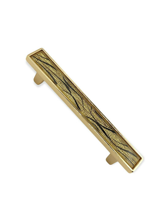 Handle Furniture made of Metallic & Zamak & Crystal in Gold Color 128mm (Center Distance 96mm) 0138-096-ORO1 1pcs
