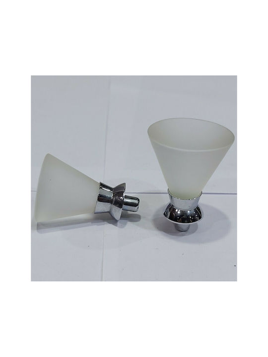 Steel-Nova Knopf Möbelgriff aus Kristall & Metallisch & Zamak in Transparent Farbe 7004-INO2 1Stück