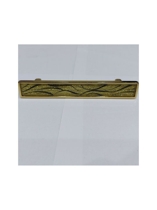 Handle Furniture made of Metallic & Zamak & Crystal in Gold Color 128mm (Center Distance 96mm) 0138-096-ORO1 1pcs