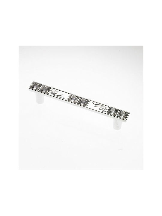 Handle Furniture made of Metallic & Zamak & Crystal Chrome 117mm (Center Distance 96mm) 0134-096-SWI1 1pcs