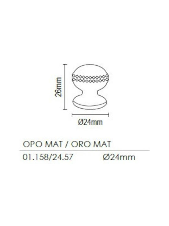 Viometale Buton Mobilier din Metal în Culoare Auriu Φ24mm 01.158 1buc