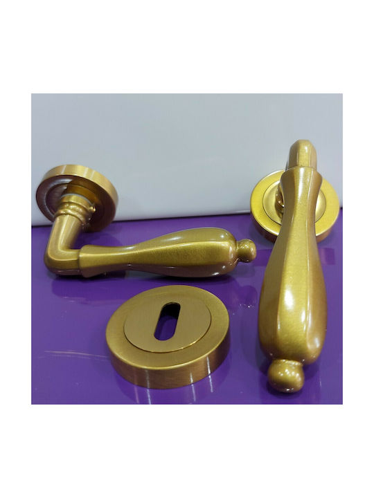 Lever Middle Door with Rosette Pair Bronze