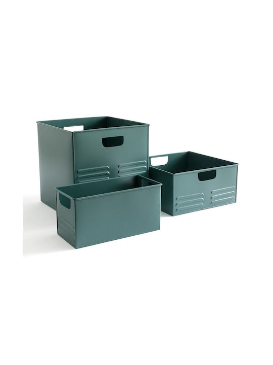 La Redoute Interieurs Metallisch Aufbewahrungsbox mit Deckel Grün 31cm 1Stück