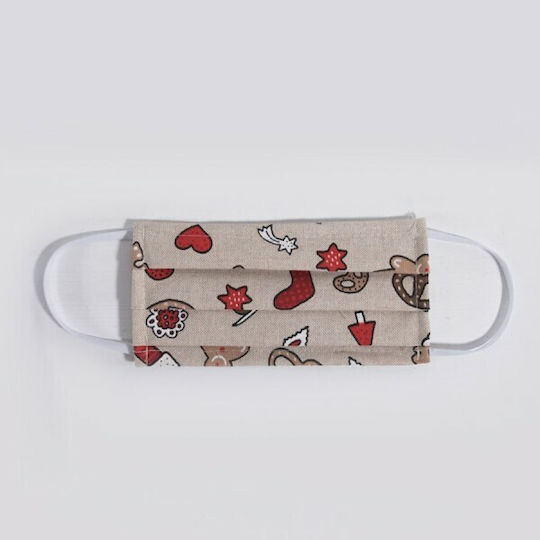 Ntampoudis Schutzmaske Stoff Beige 059 2Stück