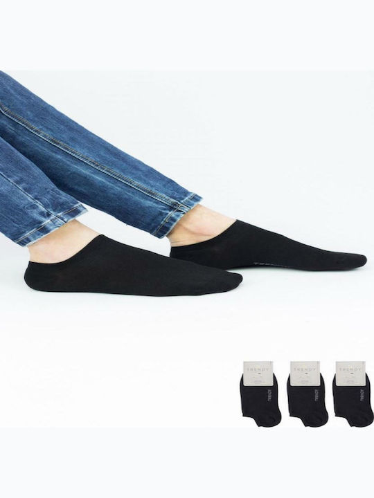 Trendy Ανδρικές Μονόχρωμες Κάλτσες Μαύρες 3Pack