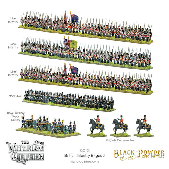 Warlord Games British Infantry Brigade Waterloo Epic Battles Figures