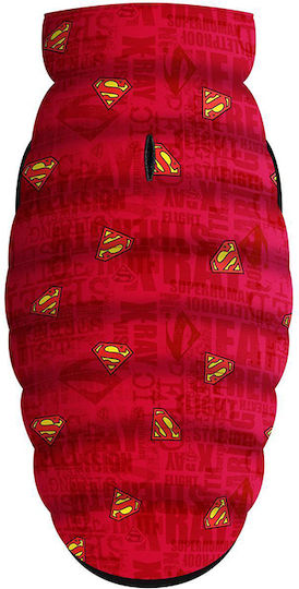 WauDog Superman Кучешки палта Водоустойчиво Red с дължина на гръбчето 30 см.