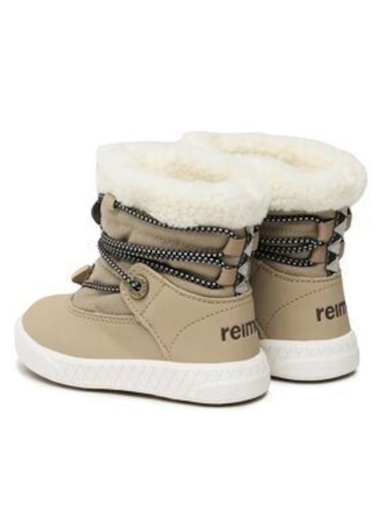 Kinder-Schneestiefeletten mit Schnürsenkeln Beige 5400036A