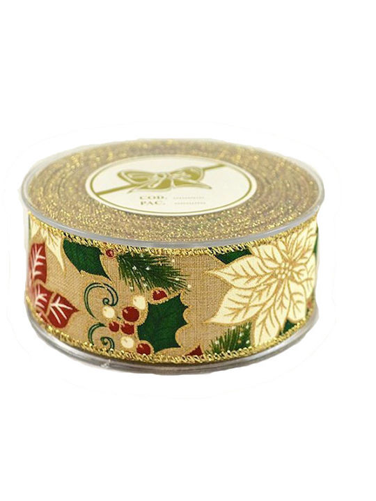 Christmas Ribbon Beige 900cm 1pc