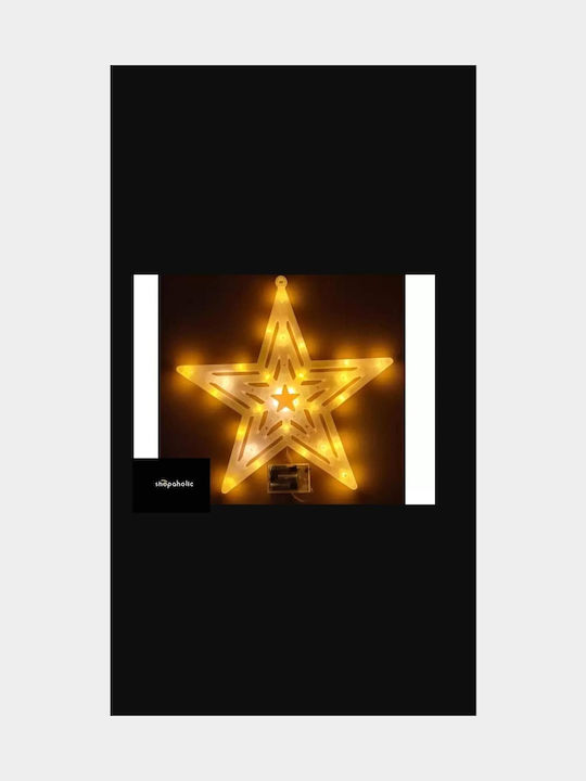 Plastic Illuminated Christmas Decorative Pendant Star 31x39cm White