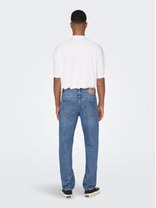 Men's Jeans Pants with Loose Fit Blue