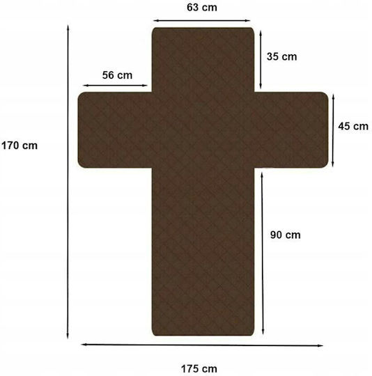 Elastic Cover for Armchair Brown Beige 170x175cm 1pcs AT0001558