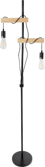 GloboStar Mindelo Floor Lamp H175xW40cm. with Socket for Bulb E27 Black