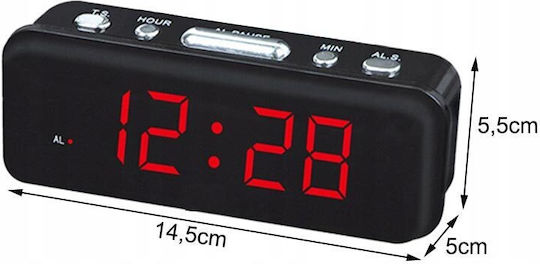 Tabletop Digital LED Clock Plastic With Black Alarm Clock AT00001562
