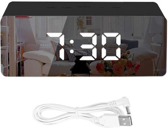 Tabletop Digital Clock LED with Alarm Clock Black AT00001451