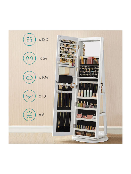 Songmics Καθρέπτης με Λευκό Ξύλινο Πλαίσιο 162x37cm