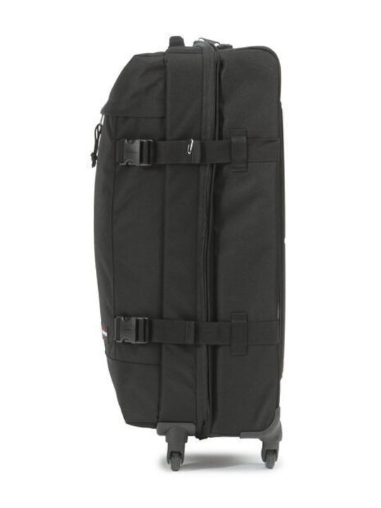 Eastpak Trans4 L Large Fabric Suitcase Black with 4 Wheels Height 75cm