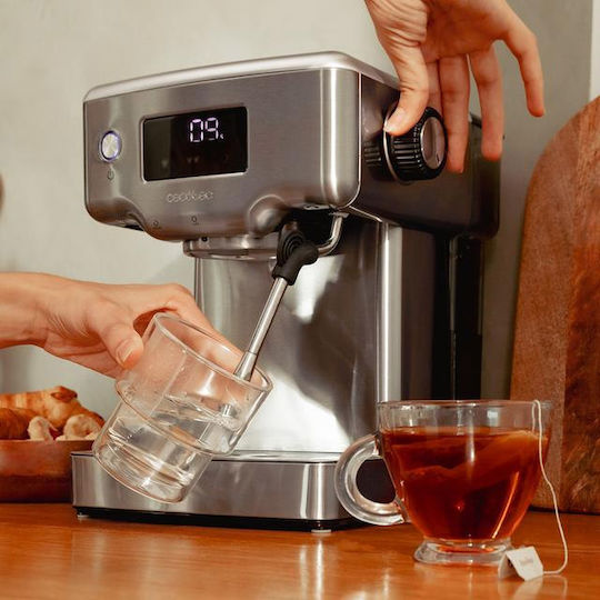 Cecotec Power Espresso 20 Barista Compact Μηχανή Espresso 1465W Πίεσης 20bar Ασημί