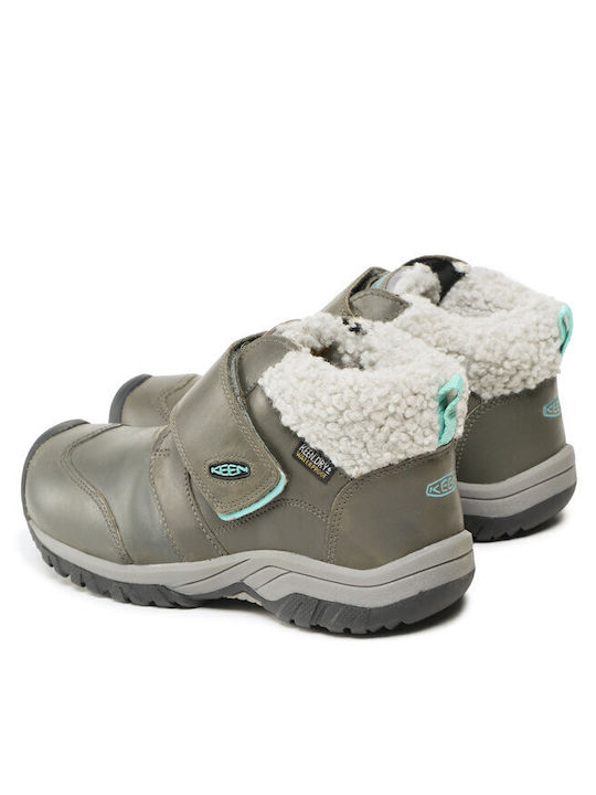 Kootenay Leather Kids Boots with Hoop & Loop Closure Green