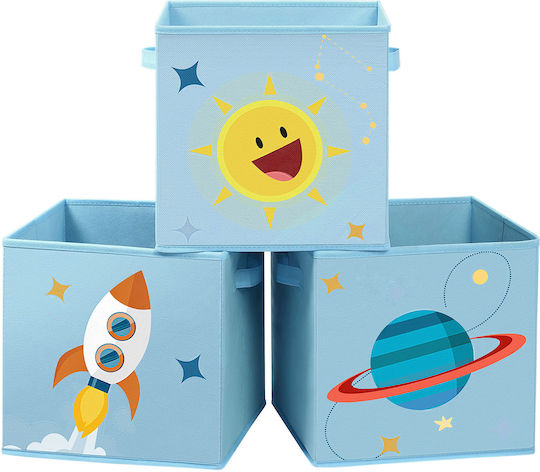 Songmics Детска кутия за съхранение Box Set Светлосин 30x30x30см 3бр