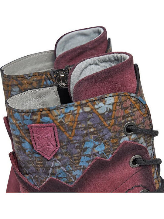 Stiefeletten Damen Burgundisch