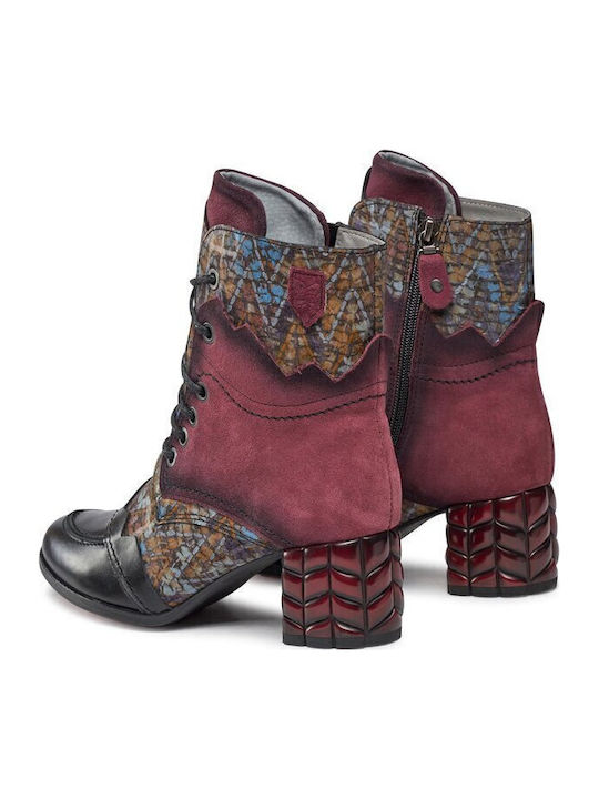 Stiefeletten Damen Burgundisch