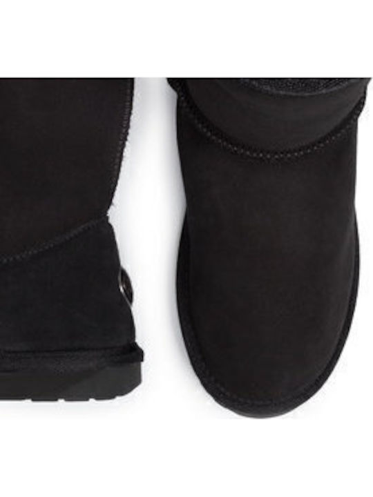 Wildleder Stiefeletten Damen Schwarz
