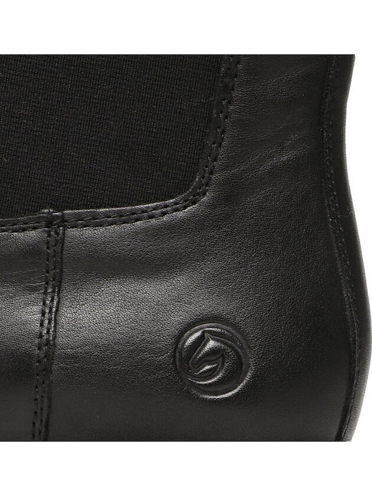 Leder Stiefeletten Damen Schwarz