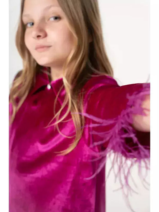 Genius Kids Dress Velvet Fuchsia